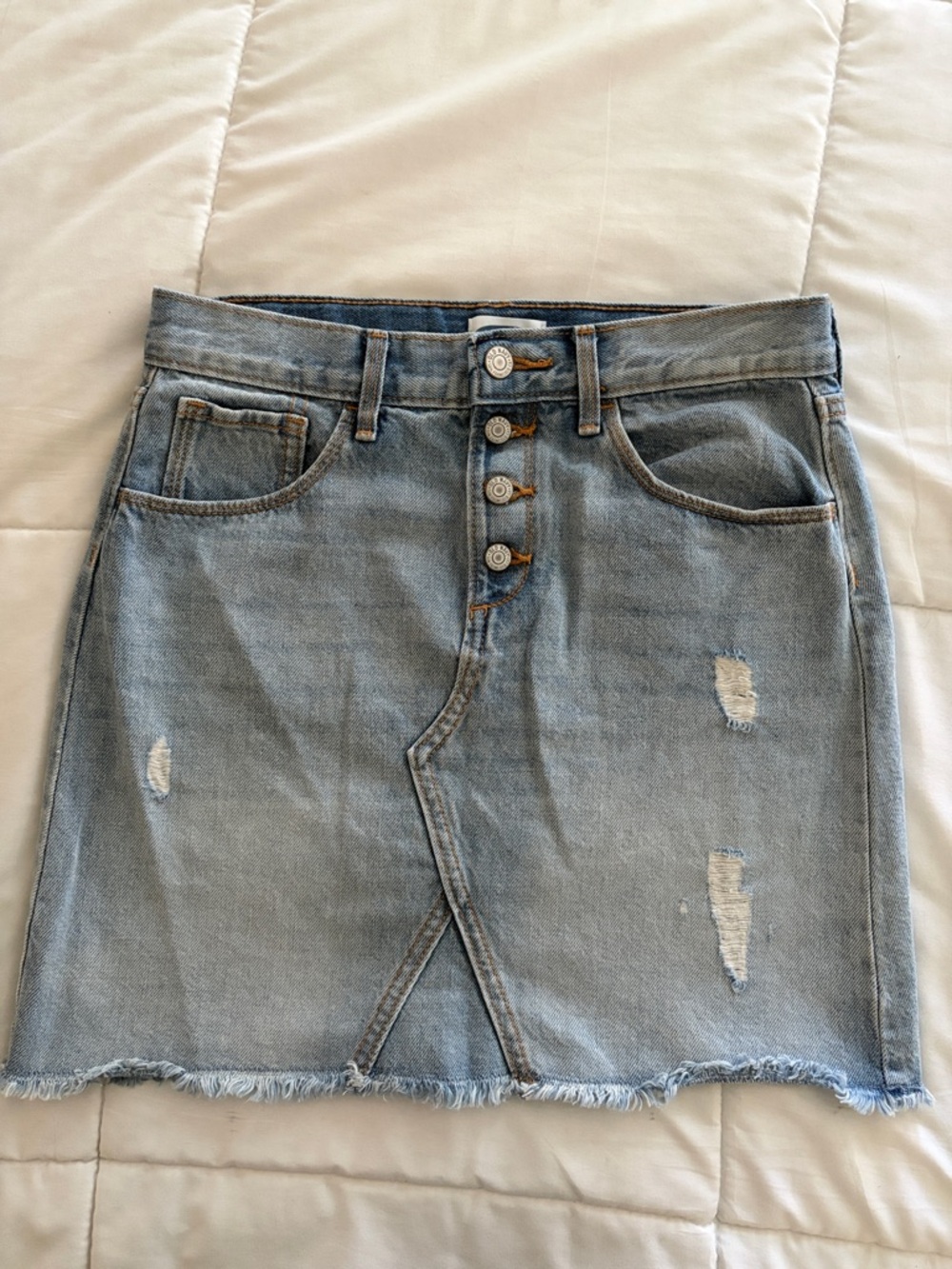 Light Blue Distressed Denim Skirt - Girls Old Navy